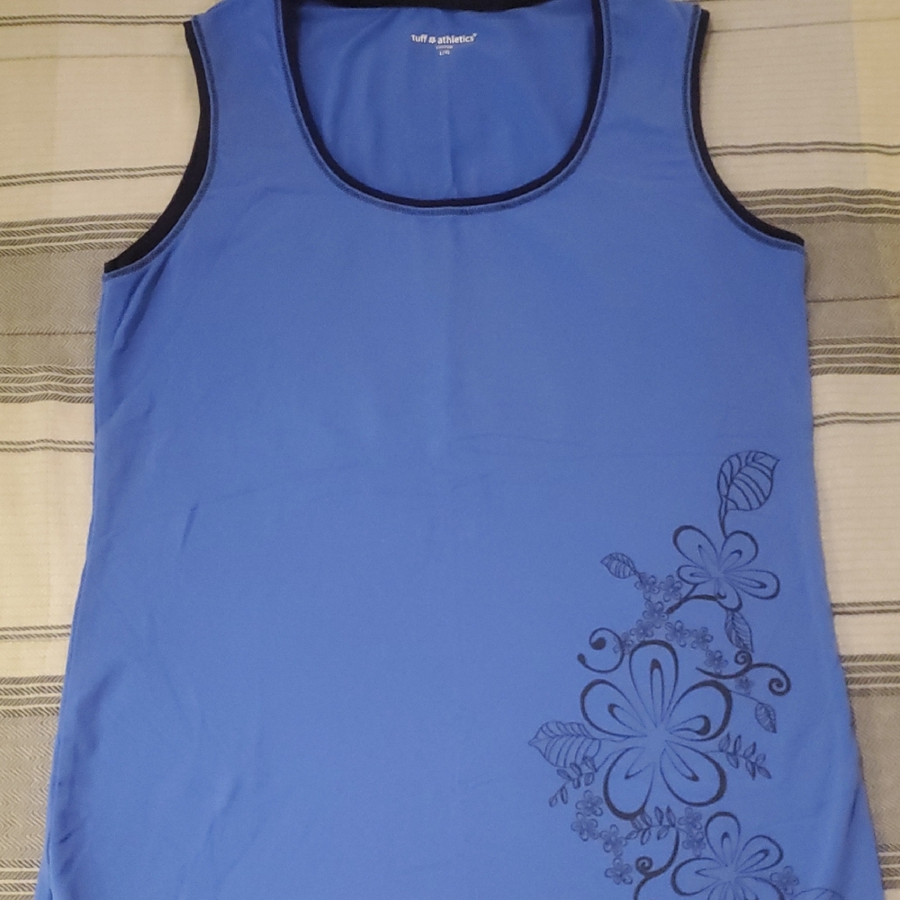 Tuff Athletics Blue Floral Tank Top